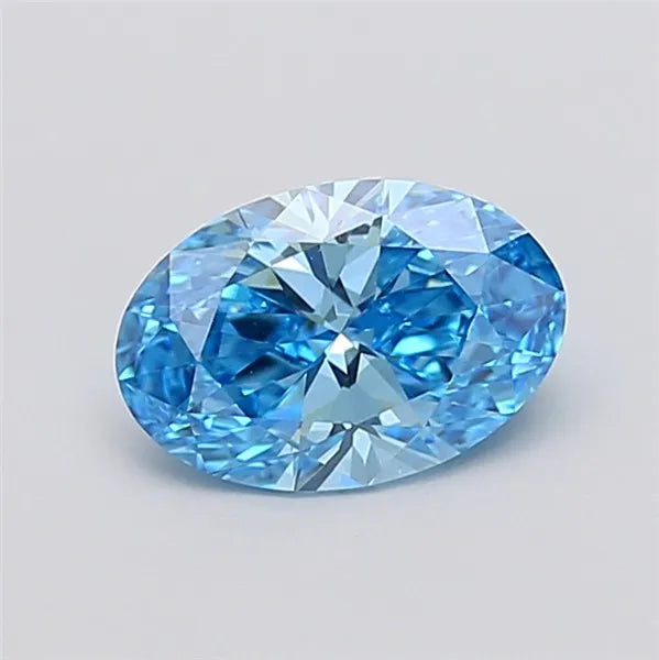 1.60ct Oval Lab Grown Diamond (Colour Fancy Vivid Blue, Clarity VVS2, IGI Certified)