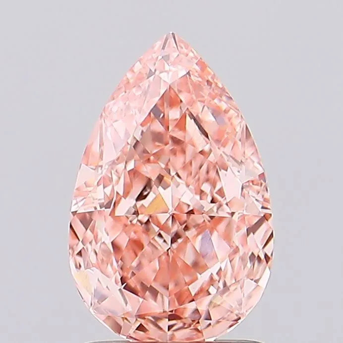 1.60ct Pear Lab Grown Diamond (Colour Fancy Vivid Pink, Clarity VVS2, IGI Certified)