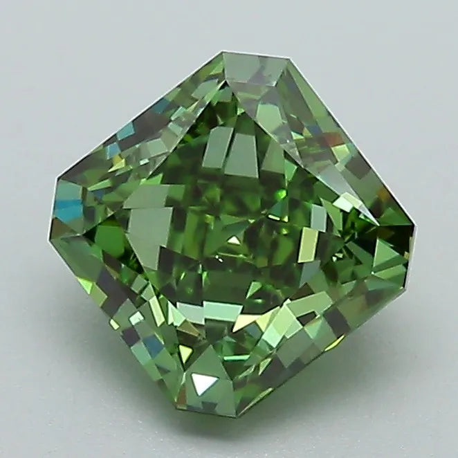 1.60ct Square radiant Lab Grown Diamond (Colour Fancy Vivid Green, Clarity VS1, IGI Certified)