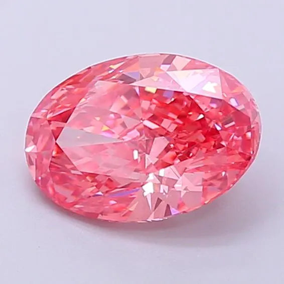 1.65ct Oval Lab Grown Diamond (Colour Fancy Vivid Pink, Clarity VS2, IGI Certified)