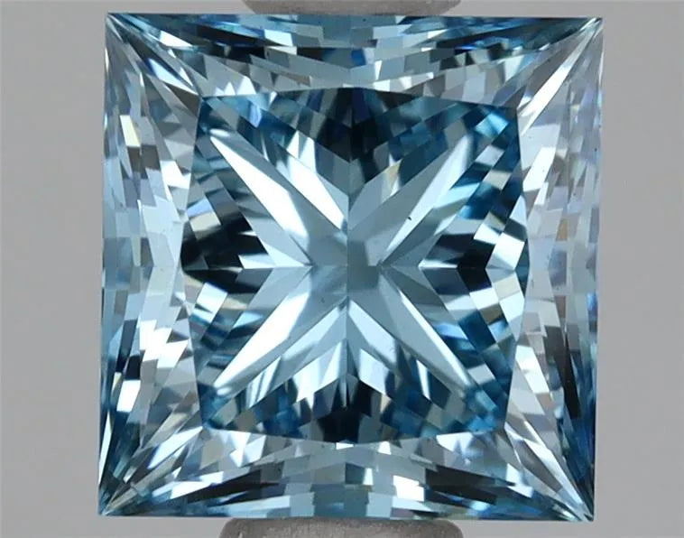 1.65ct Princess Lab Grown Diamond (Colour Fancy Vivid Blue, Clarity VS1, IGI Certified)