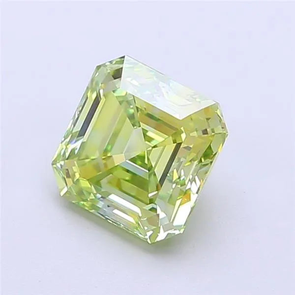 1.66ct Asscher Lab Grown Diamond (Colour Fancy Intense Yellow Green, Clarity VVS2, IGI Certified)