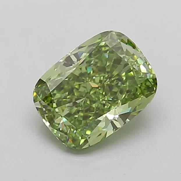 1.66ct Cushion modified Lab Grown Diamond (Colour Fancy Vivid Green, Clarity VVS2, IGI Certified)