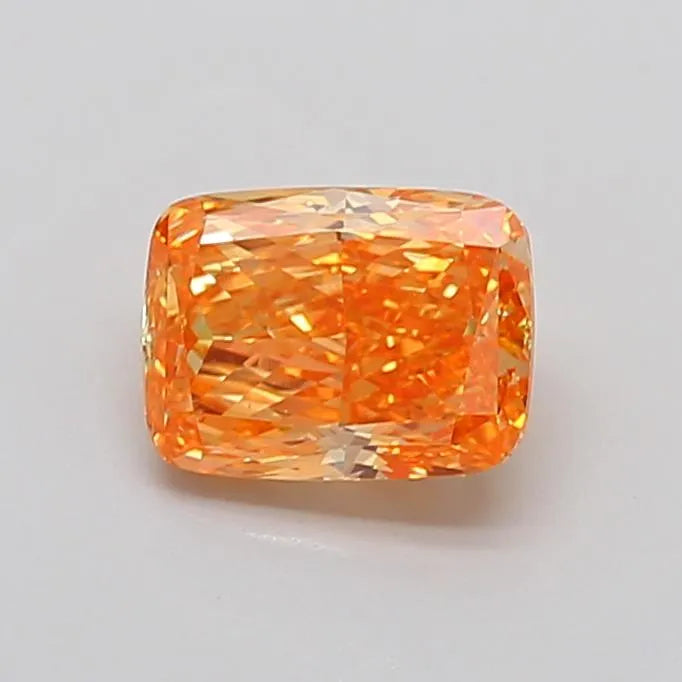 1.66ct Cushion modified Lab Grown Diamond (Colour Fancy Vivid Pinkish Orange, Clarity VS1, IGI Certified)