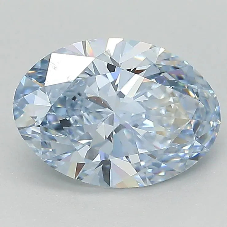 1.70ct Oval Lab Grown Diamond (Colour Fancy Intense Blue, Clarity VVS2, Cut GD, IGI Certified)