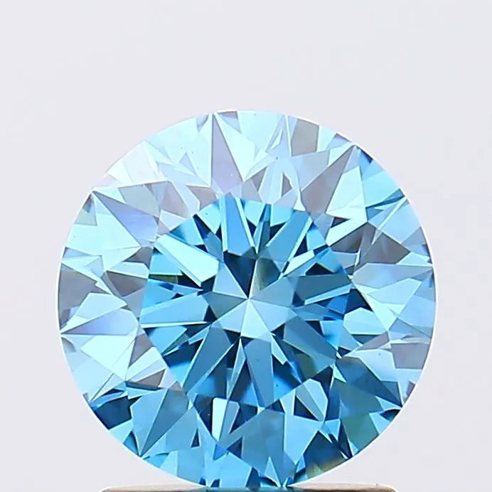 1.70ct Round Lab Grown Diamond (Colour Fancy Vivid Blue, Clarity VS1, Cut EX, IGI Certified)