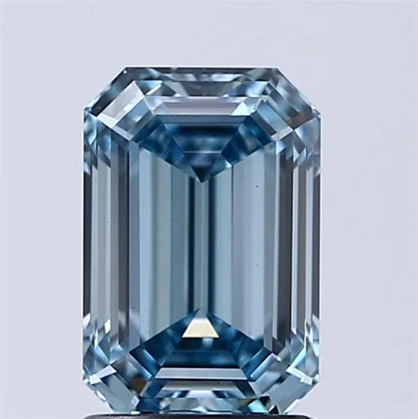 1.72ct Emerald Lab Grown Diamond (Colour Fancy Intense Greenish Blue, Clarity VS1, IGI Certified)