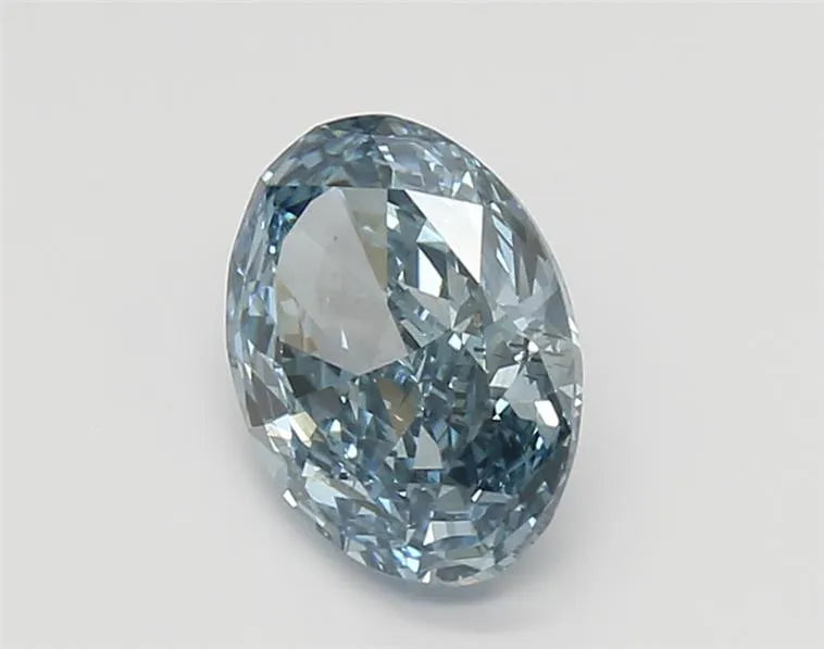1.72ct Oval Lab Grown Diamond (Colour Fancy Vivid Blue, Clarity SI1, IGI Certified)