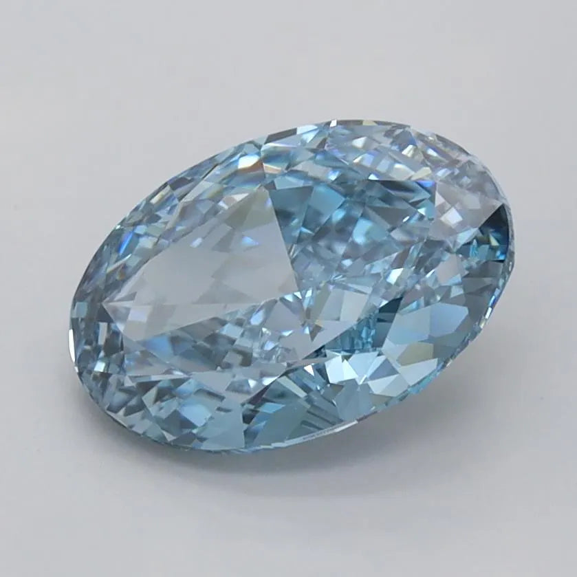 1.72ct Oval Lab Grown Diamond (Colour Fancy Vivid Blue, Clarity VS1, IGI Certified)