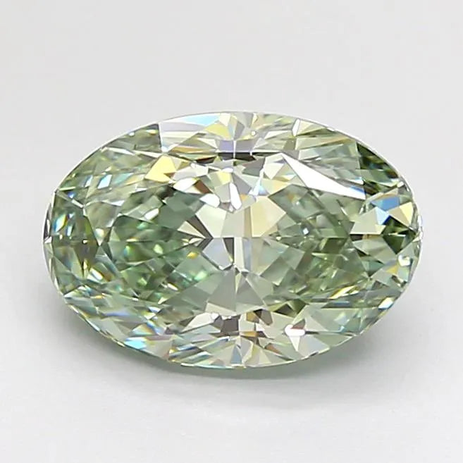 1.73ct Oval Lab Grown Diamond (Colour Fancy Vivid Green, Clarity VVS2, IGI Certified)