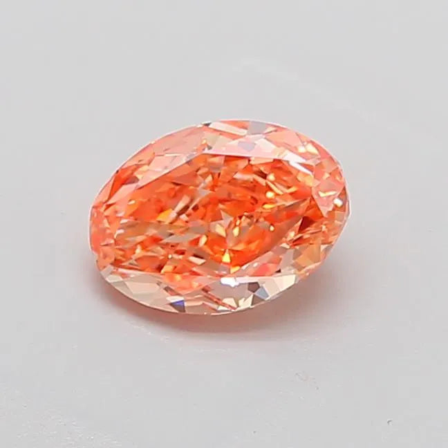 1.74ct Oval Lab Grown Diamond (Colour Fancy Vivid Pinkish Orange, Clarity VVS2, IGI Certified)