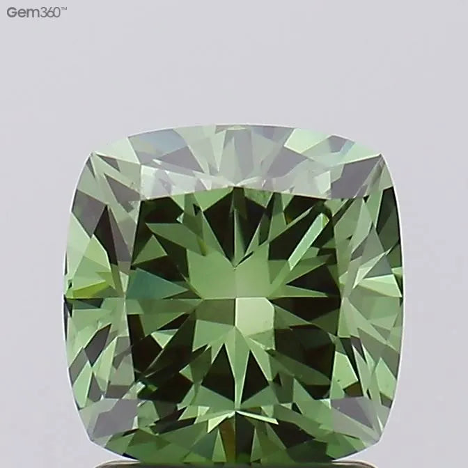 1.76ct Cushion modified Lab Grown Diamond (Colour Fancy Vivid Green, Clarity VS2, IGI Certified)