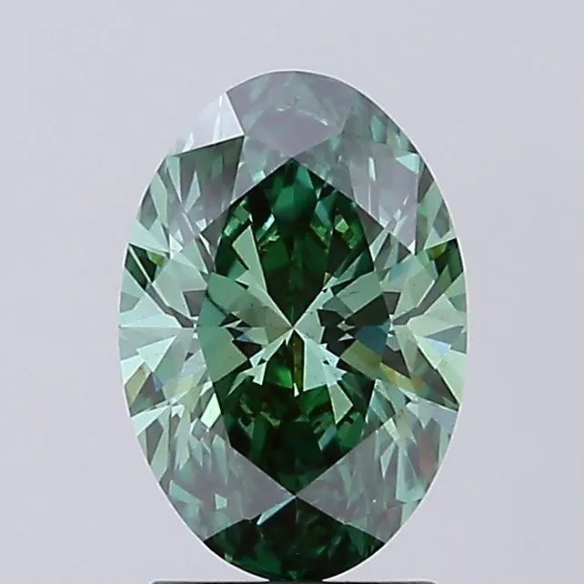 1.76ct Oval Lab Grown Diamond (Colour Fancy Vivid Green, Clarity VS1, IGI Certified)