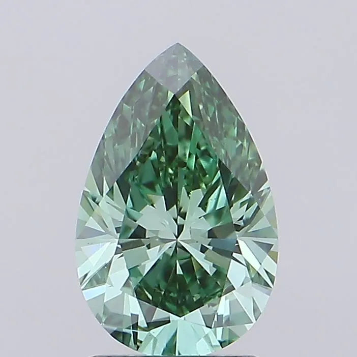 1.77ct Pear Lab Grown Diamond (Colour Fancy Vivid Green, Clarity VS1, IGI Certified)