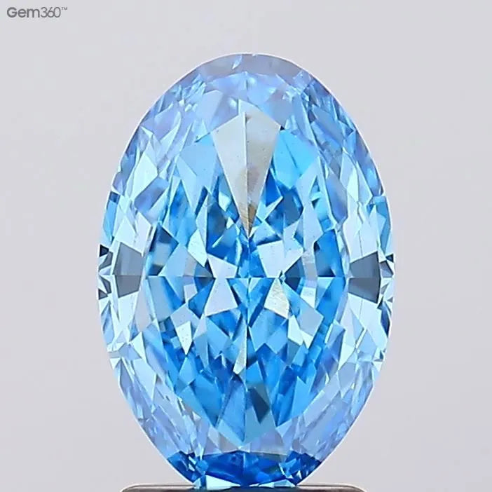 1.79ct Oval Lab Grown Diamond (Colour Fancy Vivid Blue, Clarity VS1, IGI Certified)