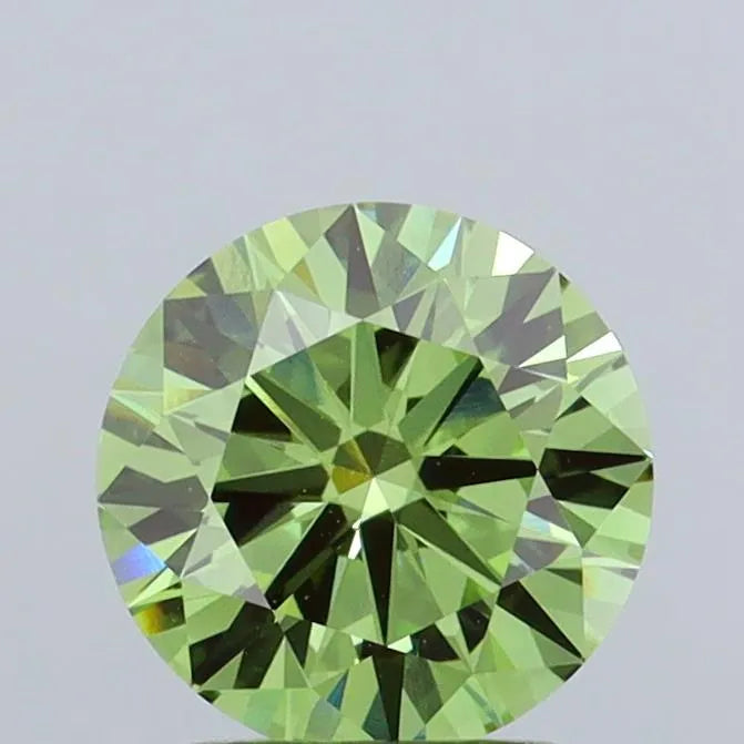 1.80ct Round Lab Grown Diamond (Colour Fancy Vivid Green, Clarity VVS2, Cut ID, IGI Certified)