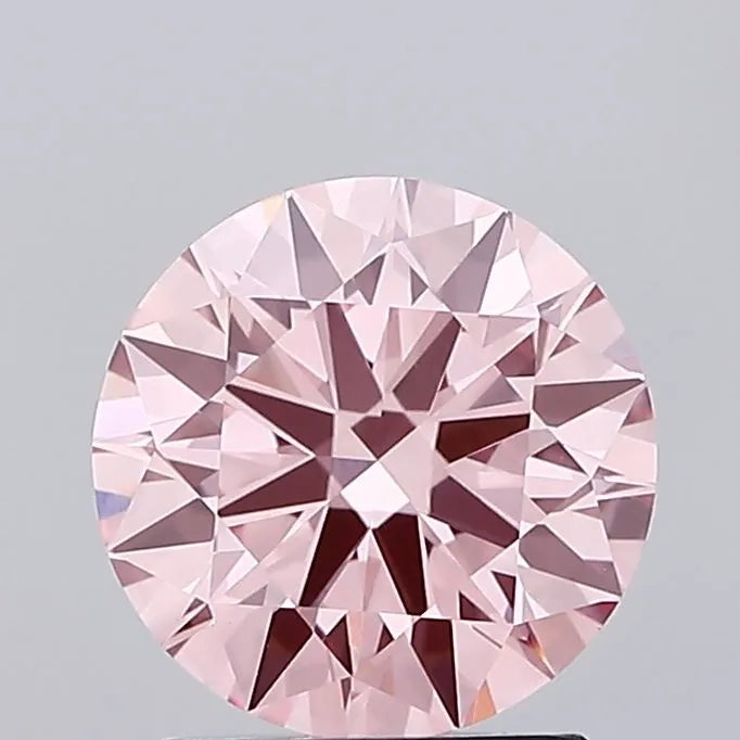 1.81ct Round Lab Grown Diamond (Colour Fancy Vivid Pink, Clarity VVS2, Cut ID, IGI Certified)