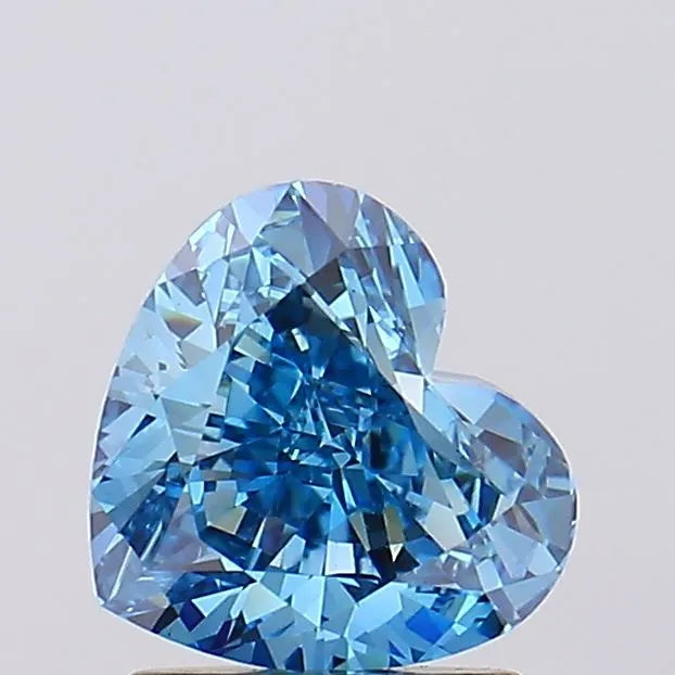 1.85ct Heart Lab Grown Diamond (Colour Fancy Vivid Blue, Clarity VVS2, IGI Certified)