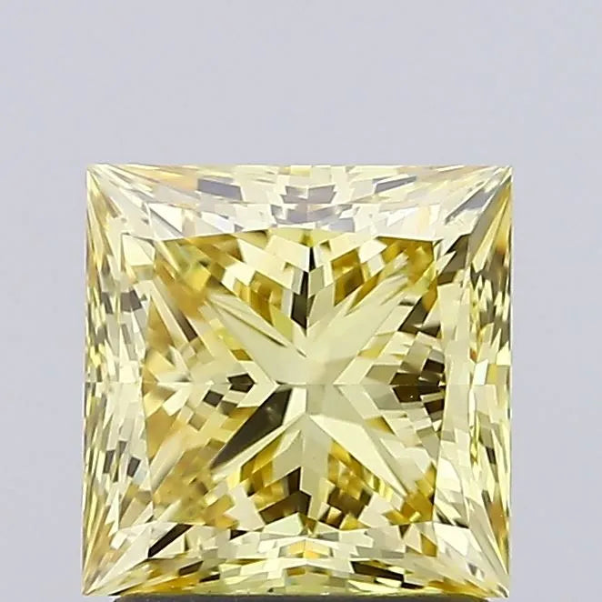 1.85ct Princess Lab Grown Diamond (Colour Fancy Yellow, Clarity VVS2, IGI Certified)