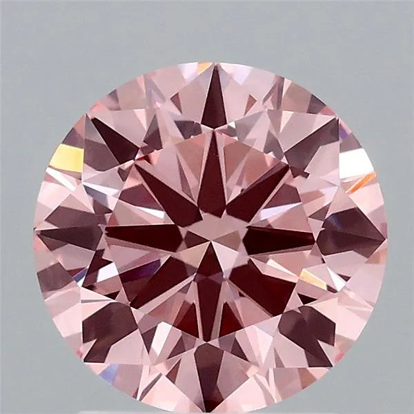 1.85ct Round Lab Grown Diamond (Colour Fancy Vivid Pink, Clarity VVS2, Cut ID, IGI Certified)