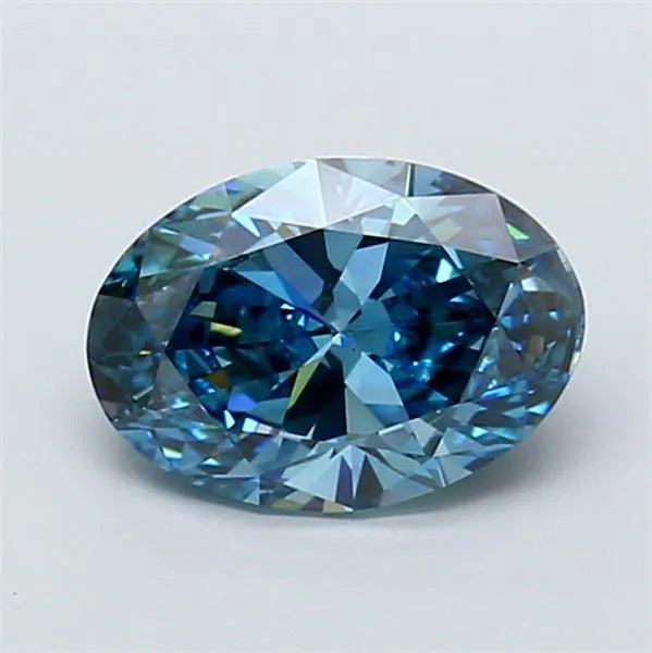 1.88ct Oval Lab Grown Diamond (Colour Fancy Vivid Blue, Clarity VS1, IGI Certified)