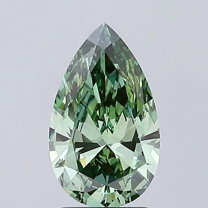 1.88ct Pear Lab Grown Diamond (Colour Fancy Vivid Green, Clarity VVS2, IGI Certified)