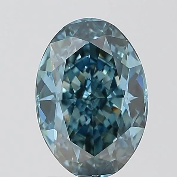 1.91ct Oval Lab Grown Diamond (Colour Fancy Vivid Green Blue, Clarity VS1, IGI Certified)