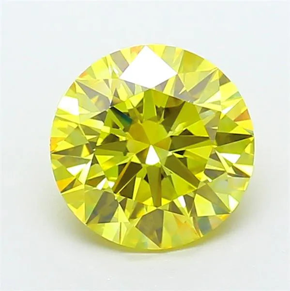 1.94ct Round Lab Grown Diamond (Colour Fancy Vivid Yellow, Clarity VVS2, Cut ID, IGI Certified)