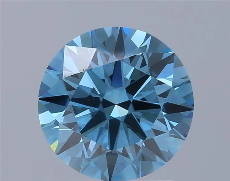 1.95ct Round Lab Grown Diamond (Colour Fancy Vivid Blue, Clarity VS1, Cut ID, IGI Certified)