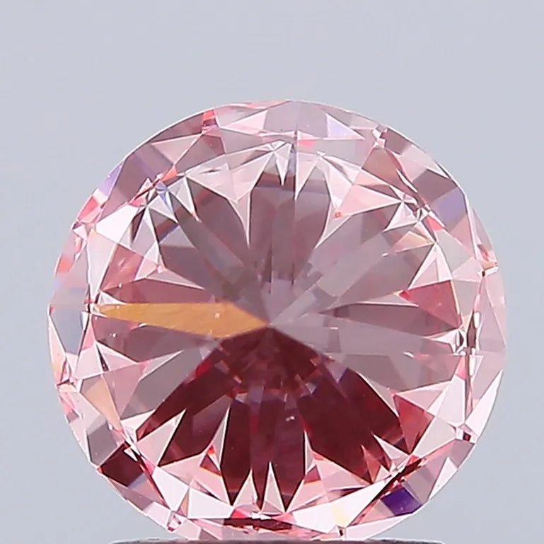 1.95ct Round Lab Grown Diamond (Colour Fancy Vivid Pink, Clarity VS1, Cut ID, IGI Certified)
