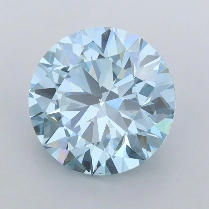 1.96ct Round Lab Grown Diamond (Colour Fancy Vivid Blue, Clarity VVS1, Cut ID, IGI Certified)