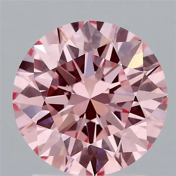 1.96ct Round Lab Grown Diamond (Colour Fancy Vivid Pink, Clarity VS1, Cut EX, IGI Certified)
