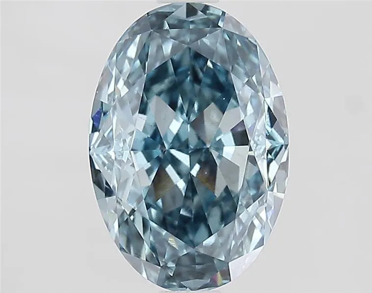 1.99ct Oval Lab Grown Diamond (Colour Fancy Vivid Blue, Clarity VS2, IGI Certified)