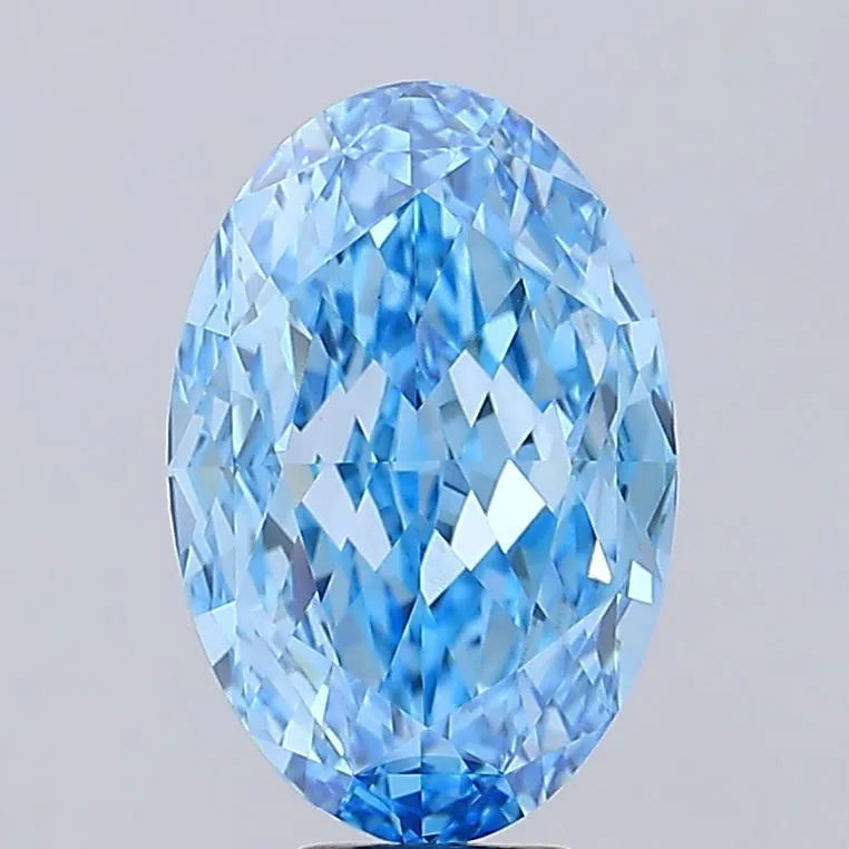 10.03ct Oval Lab Grown Diamond (Colour Fancy Vivid Blue, Clarity VVS2, IGI Certified)