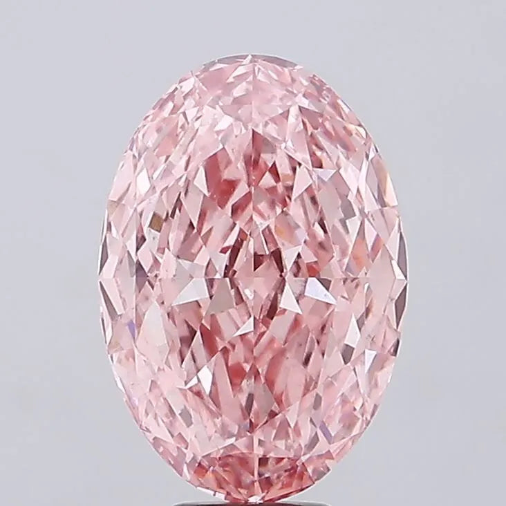 10.09ct Oval Lab Grown Diamond (Colour Fancy Vivid Pink, Clarity VS2, IGI Certified)
