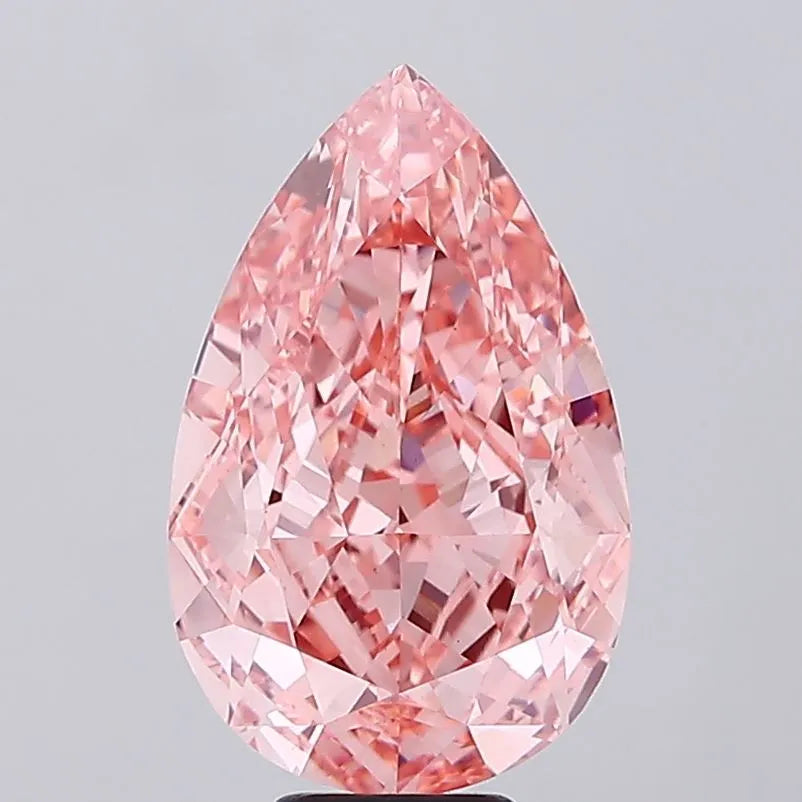 10.74ct Pear Lab Grown Diamond (Colour Fancy Vivid Pink, Clarity VS1, IGI Certified)