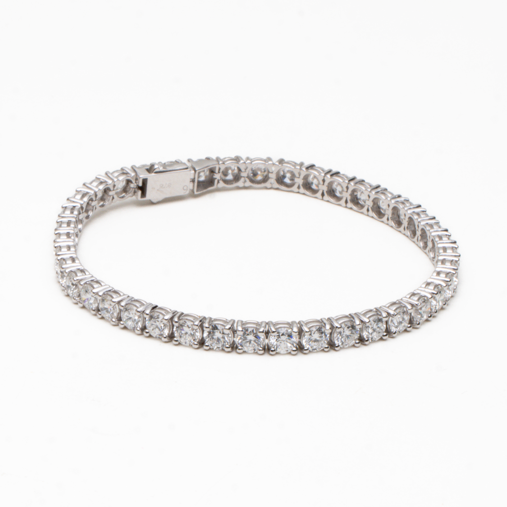 14K Gold 4-Prong Lab-Created Tennis Bracelet (10 CTW D-F VVS2)