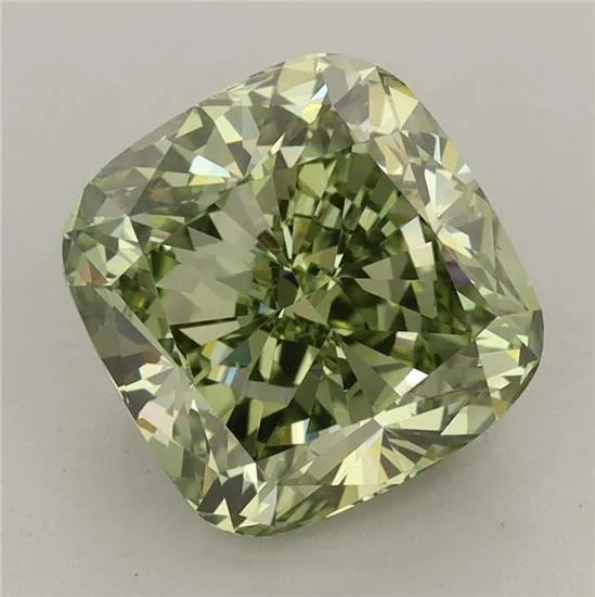 3.99ct Cushion modified Lab Grown Diamond (Colour Fancy Vivid Green, Clarity VS1, IGI Certified)