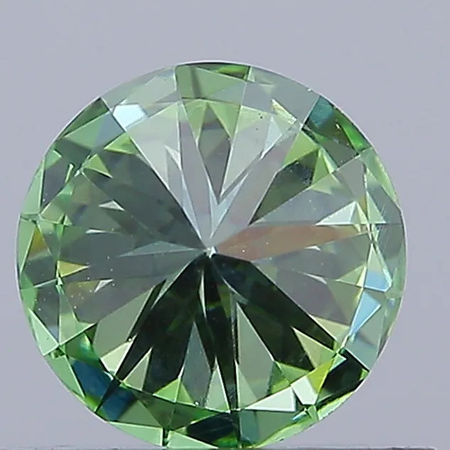 0.50ct Round Lab Grown Diamond (Colour Fancy Vivid Green, Clarity VS1, Cut EX, IGI Certified)