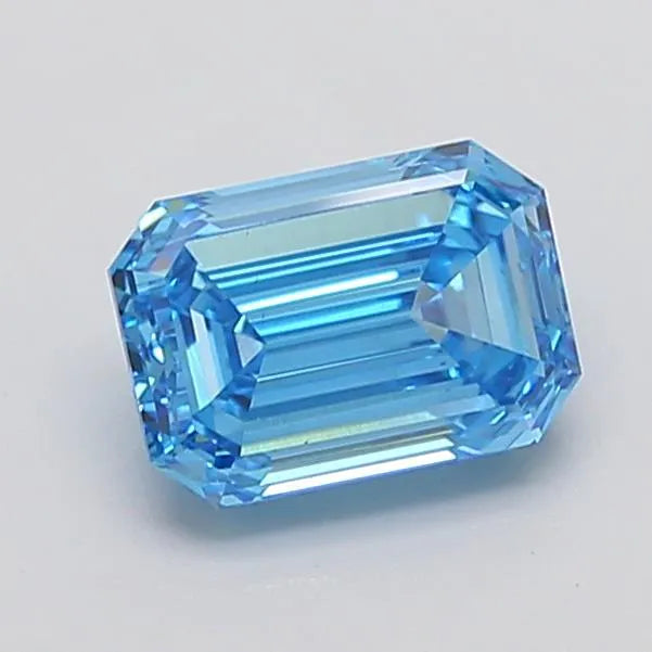 2.50ct Emerald Lab Grown Diamond (Colour Fancy Vivid Blue, Clarity VS1, IGI Certified)