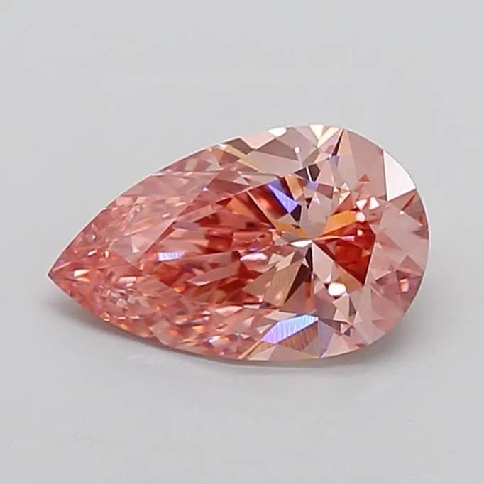 2.34ct Pear Lab Grown Diamond (Colour Fancy Vivid Brownish Pink, Clarity VVS2, IGI Certified)
