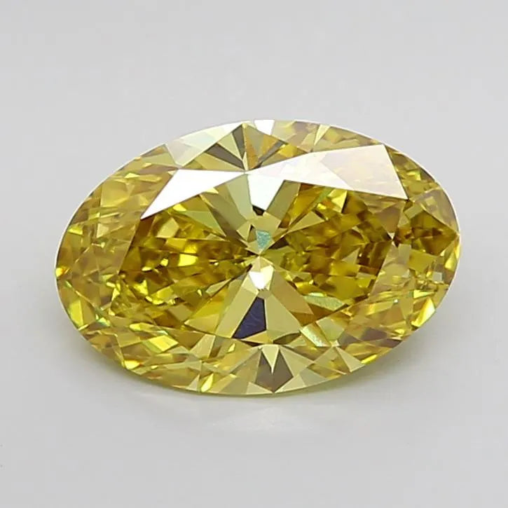 3.03ct Oval Lab Grown Diamond (Colour Fancy Vivid Yellow, Clarity VS1, IGI Certified)