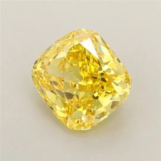 0.73ct Cushion brilliant Lab Grown Diamond (Colour Fancy Vivid Yellow, Clarity VVS2, IGI Certified)