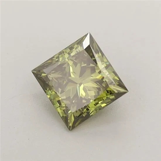 0.52ct Princess Lab Grown Diamond (Colour Fancy Vivid Green, Clarity VS1, IGI Certified)