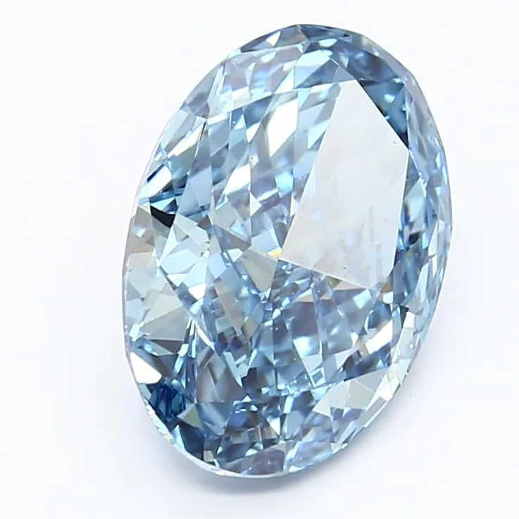 3.31ct Oval Lab Grown Diamond (Colour Fancy Vivid Blue, Clarity VS1, IGI Certified)