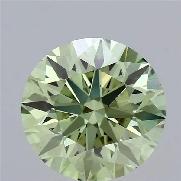 3.84ct Round Lab Grown Diamond (Colour Fancy Vivid Green, Clarity VS2, Cut ID, IGI Certified)