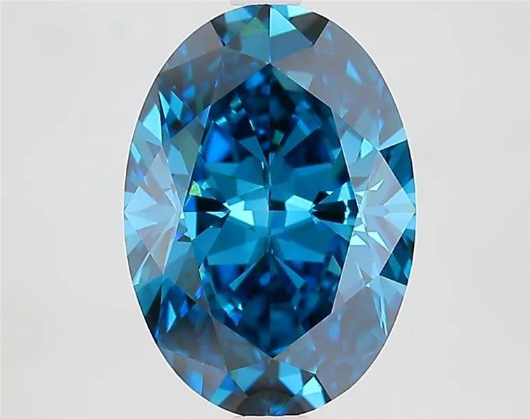 3.20ct Oval Lab Grown Diamond (Colour Fancy Vivid Blue, Clarity VS1, IGI Certified)