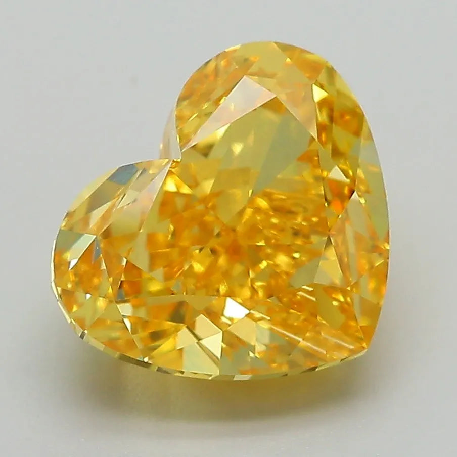 4.17ct Heart Lab Grown Diamond (Colour Fancy Vivid Yellow, Clarity VVS2, IGI Certified)