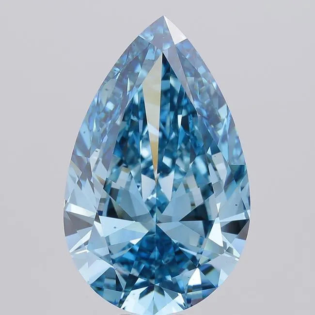 15.01ct Pear Lab Grown Diamond (Colour Fancy Vivid Blue, Clarity VS2, IGI Certified)