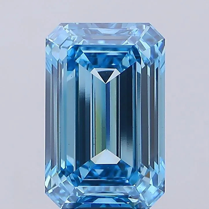 15.07ct Emerald Lab Grown Diamond (Colour Fancy Vivid Blue, Clarity VS1, IGI Certified)